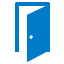 icoon van een open deur