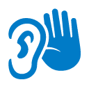 Icoon hand achter oor